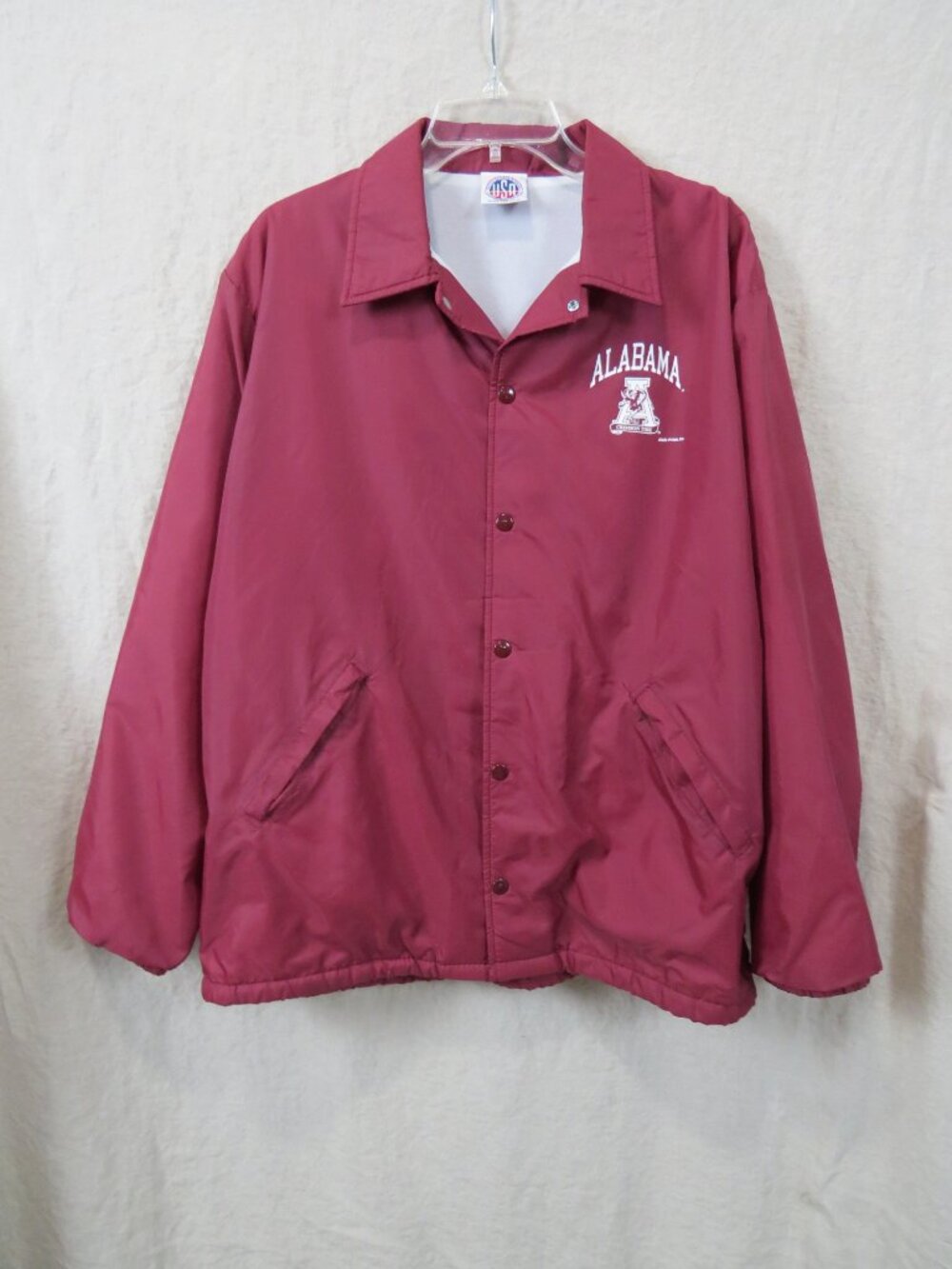 Vintage Alabama Crimson Tide Snap Front Jacket Men's Large USA Dixie Pride